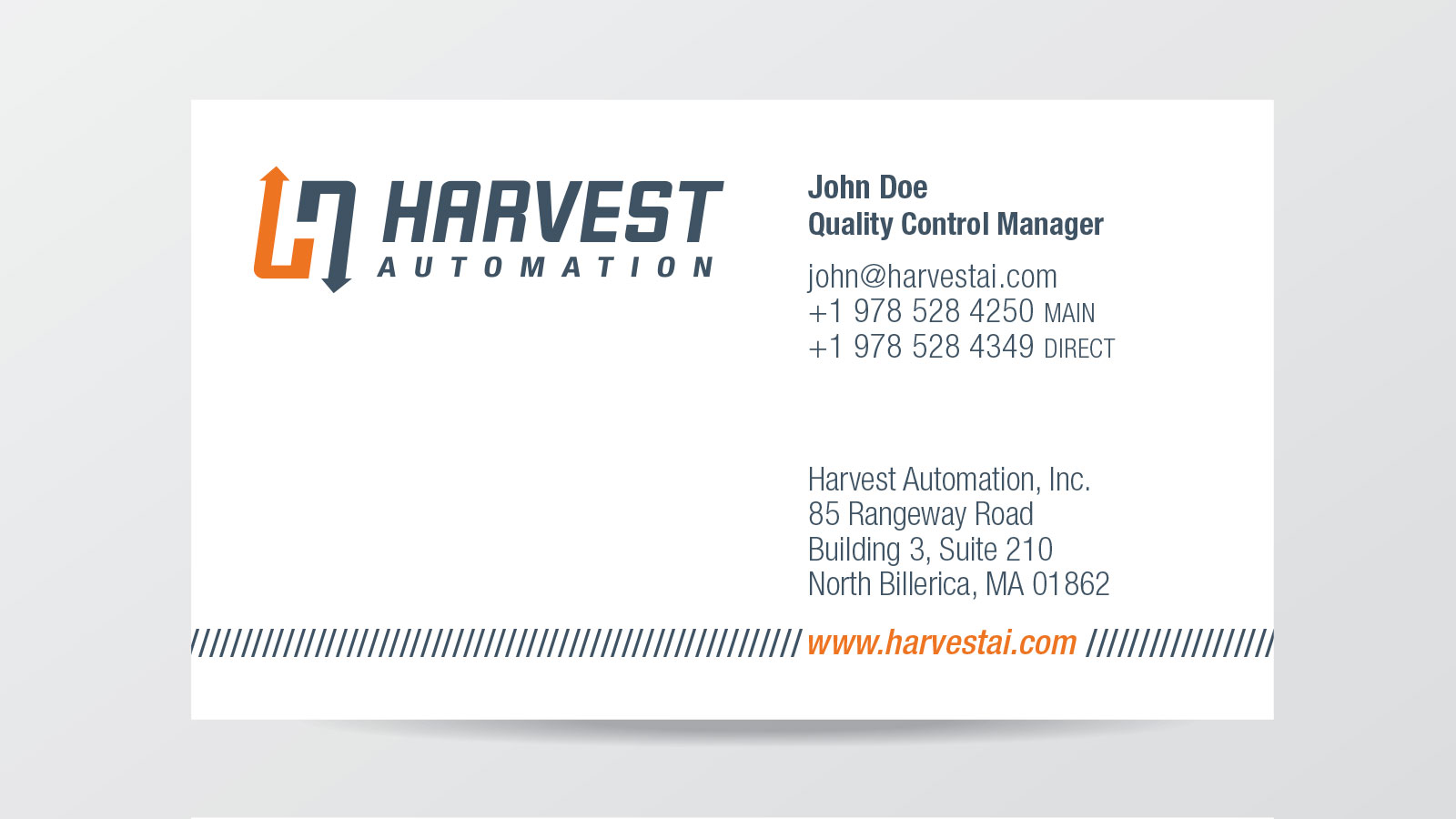 Harvest Automation Business Card Design