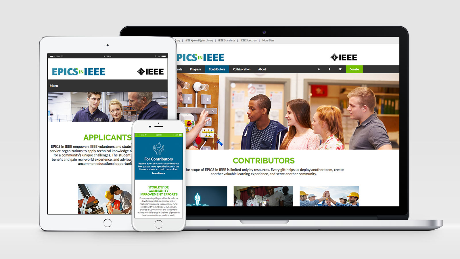 EPICS in IEEE Website Design Responsive Homepage