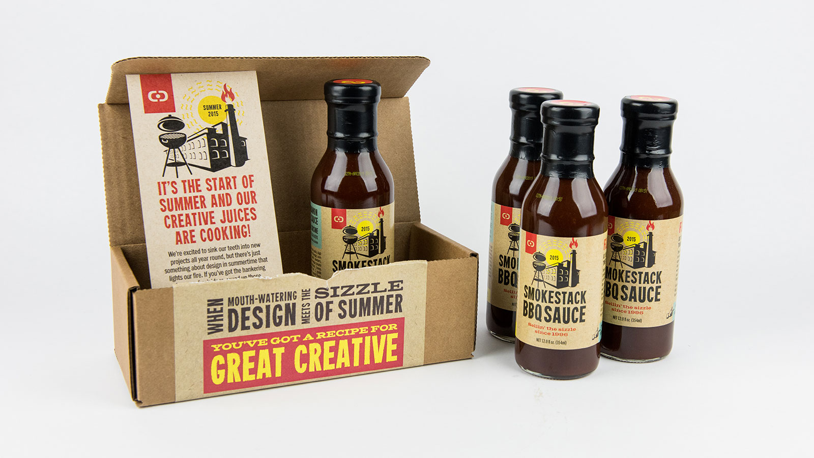 Smokestack BBQ Sauce Promotion Packaging with Multiple Bottles