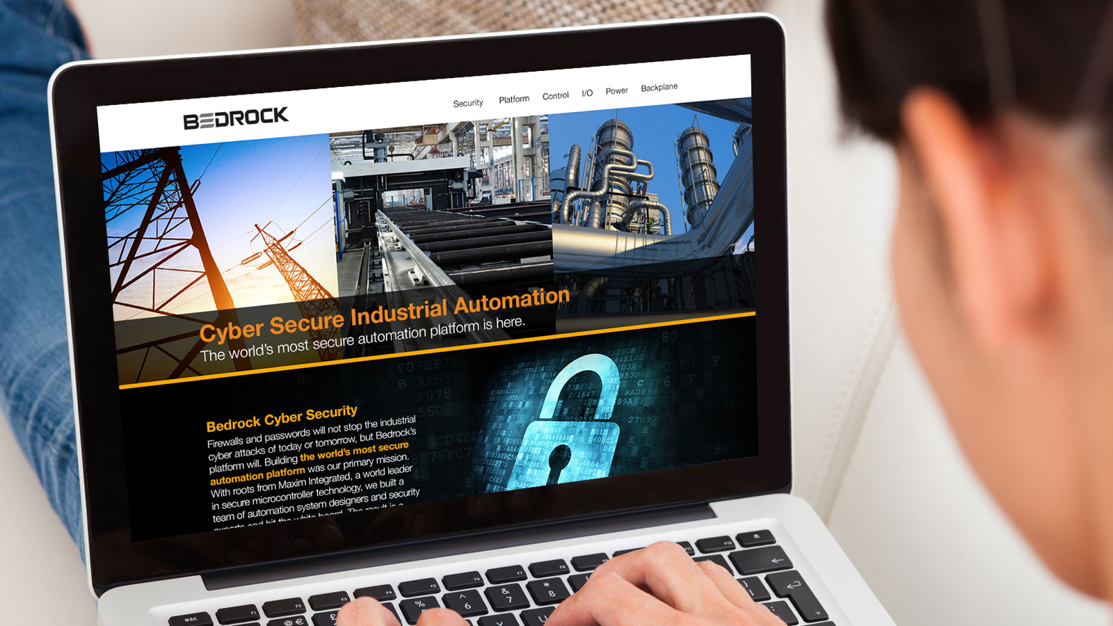 Bedrock Automation Website Design Laptop Homepage