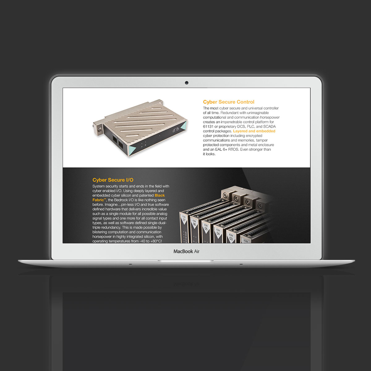 Bedrock Automation Website Design Laptop Product Highlight