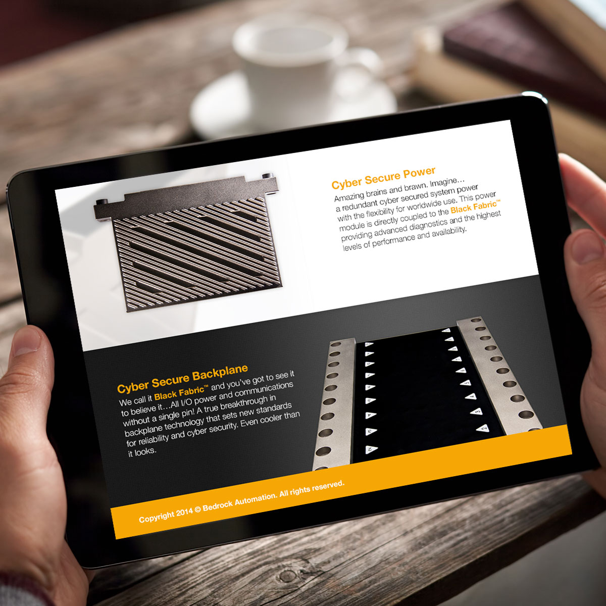Bedrock Automation Website Design Tablet Product Highlight