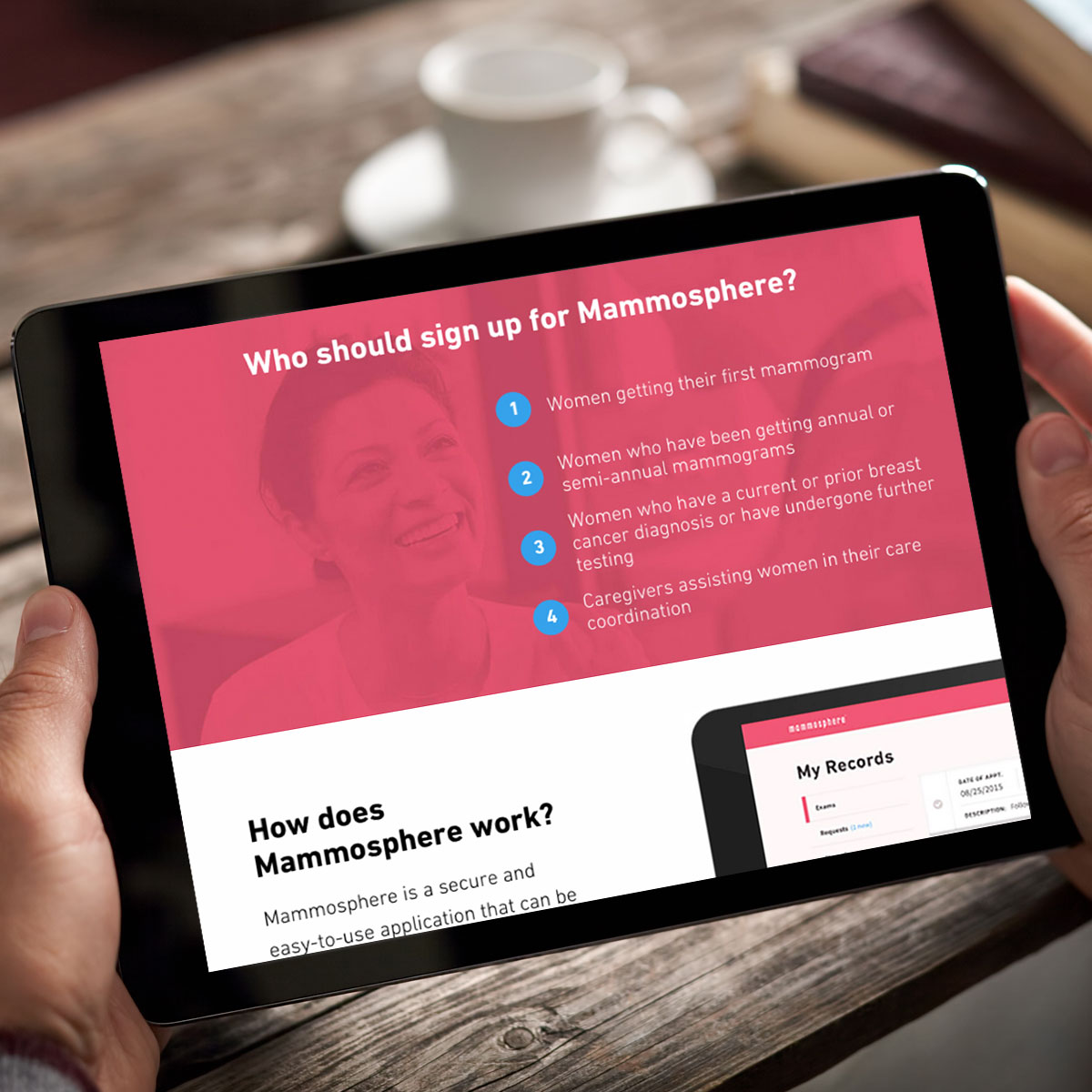 Mammosphere Website Design Tablet Responsive