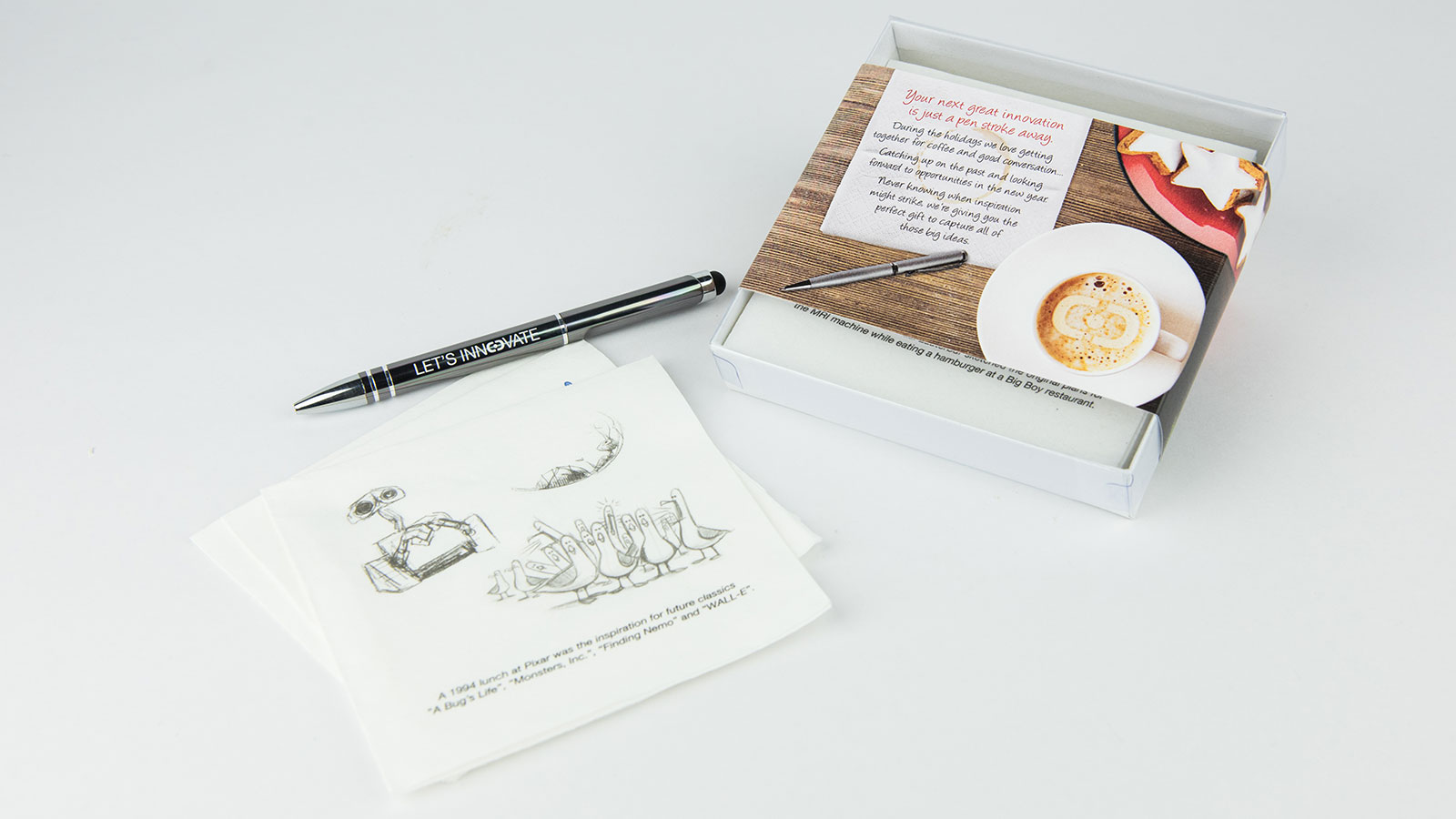 Illustrative Napkin & Pen Set Promotion Internal Packaging