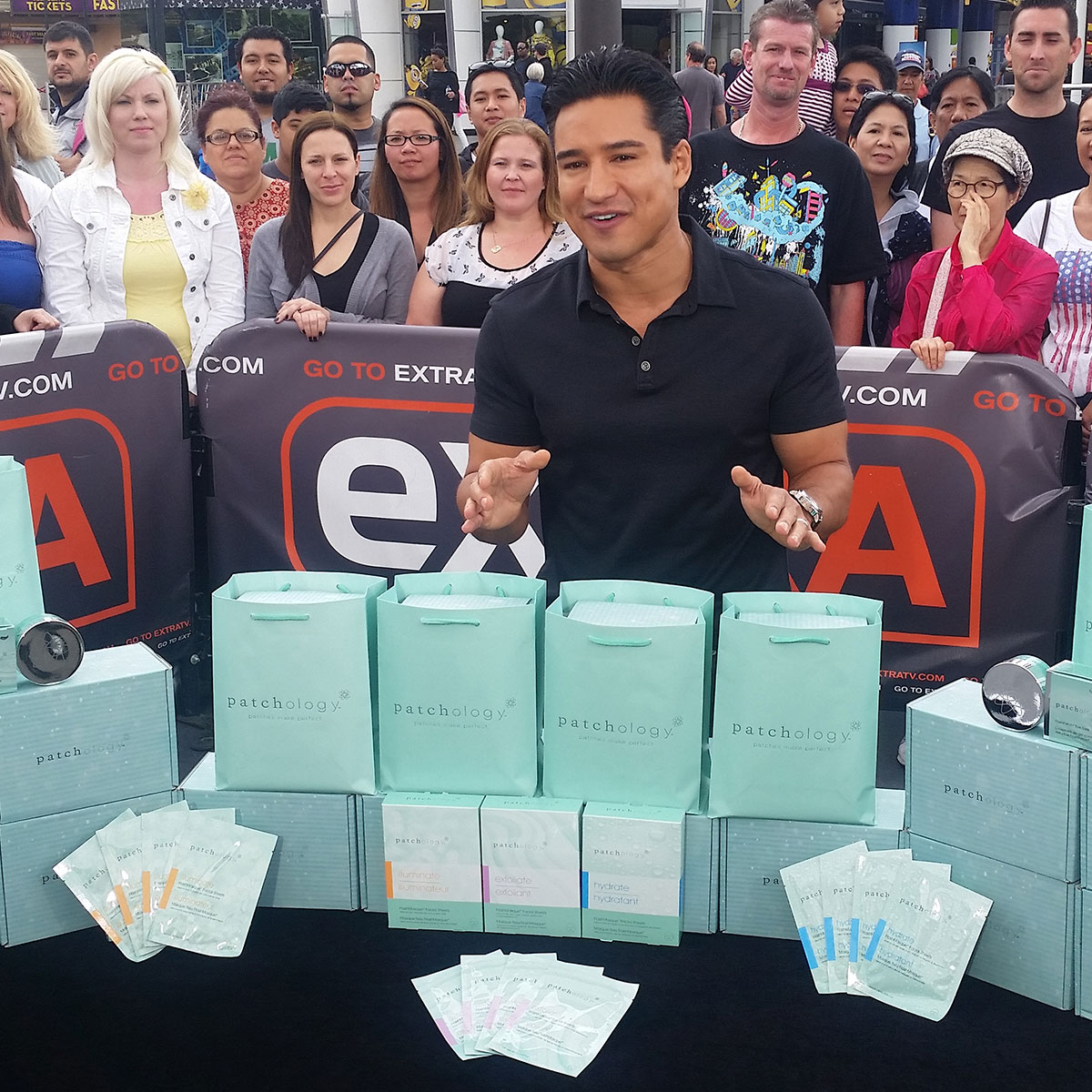 Mario Lopez with Patchology Packaging
