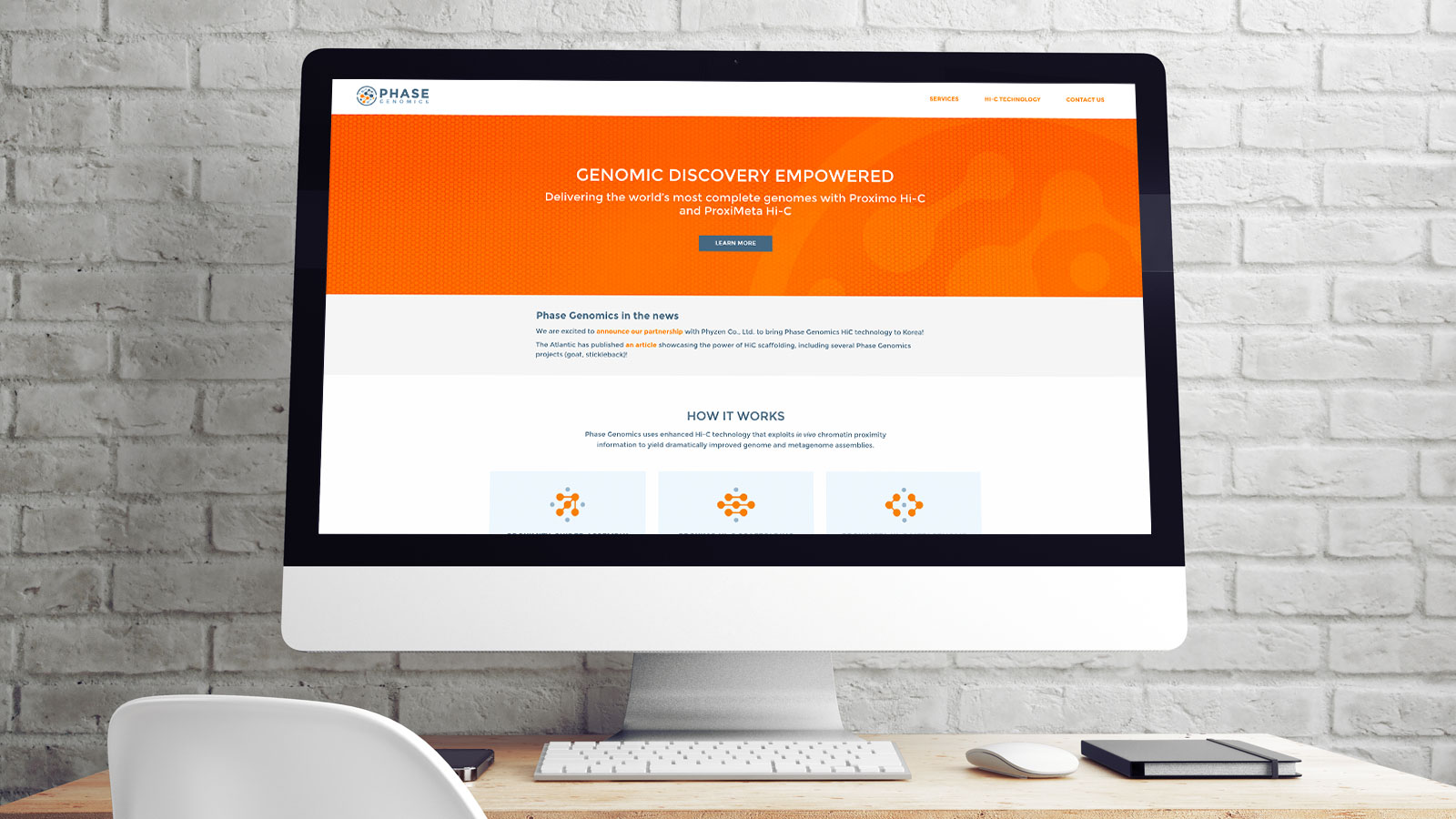 Phase Genomics Website Design Homepage Desktop