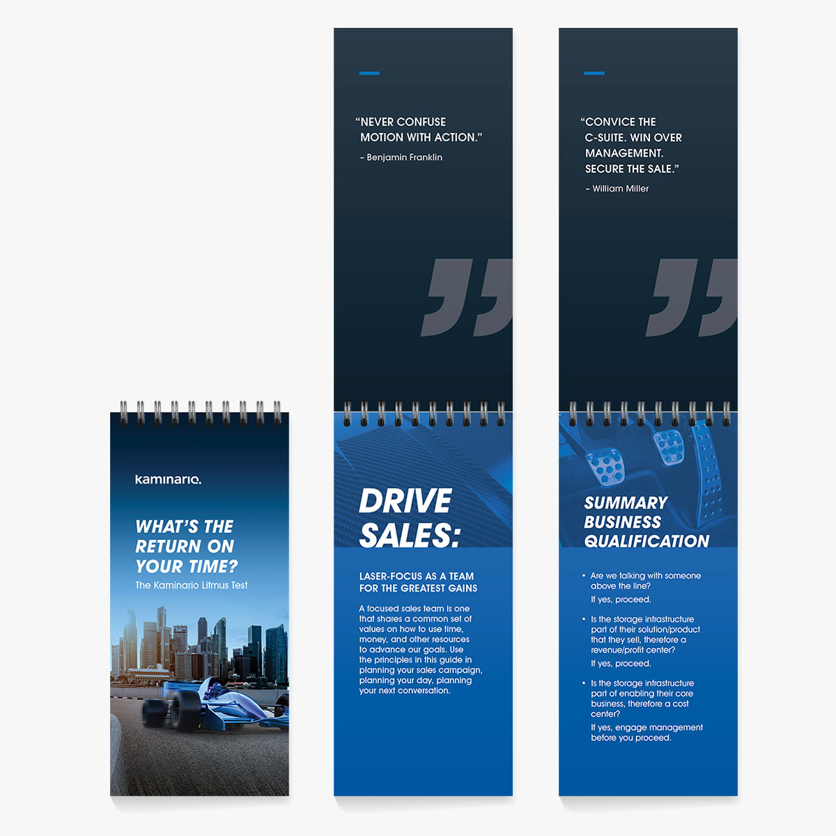 Kaminario Creative Campaigns – Desktop Flipbook Sales Tool Design