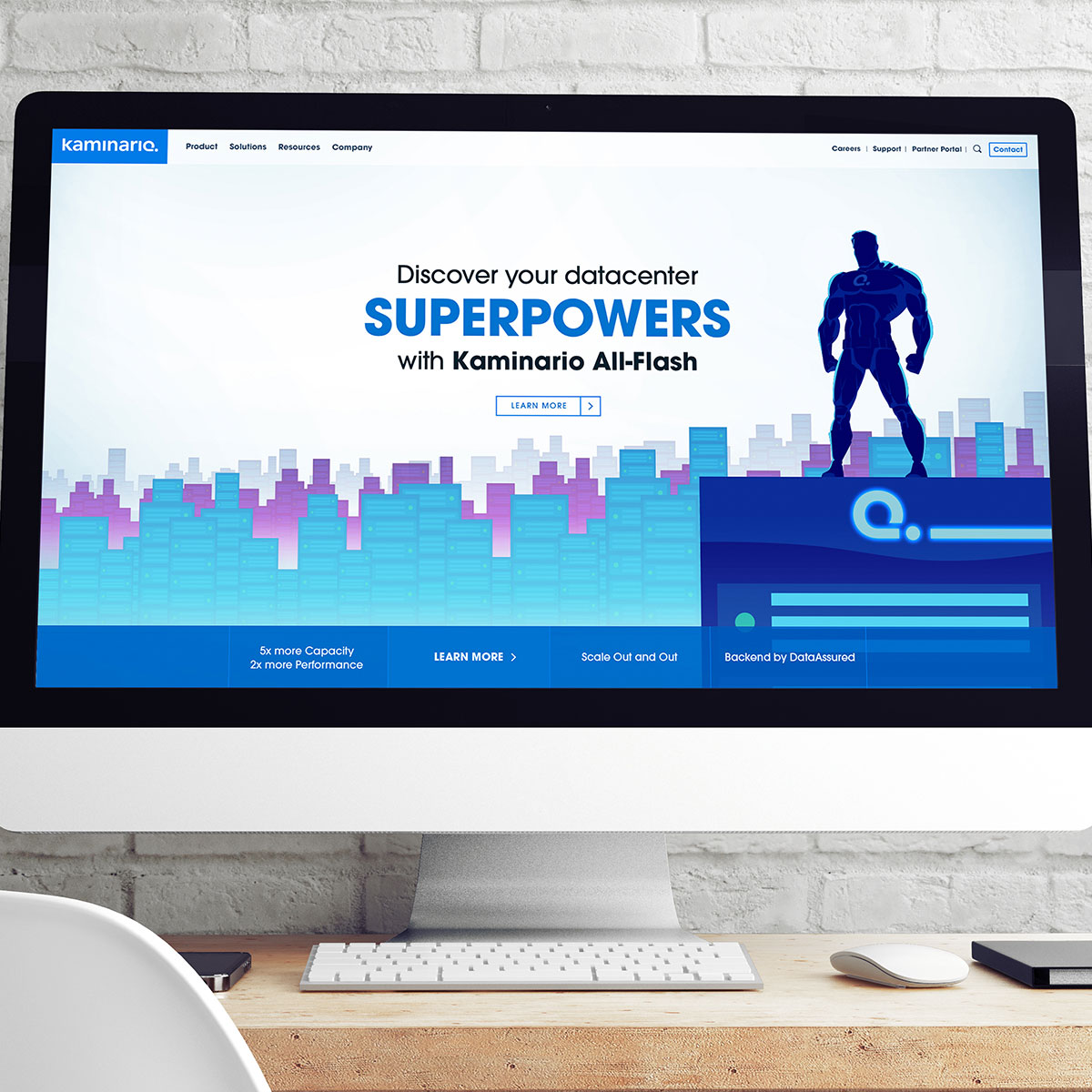 Kaminario: Creative Campaigns Superhero Landing Page