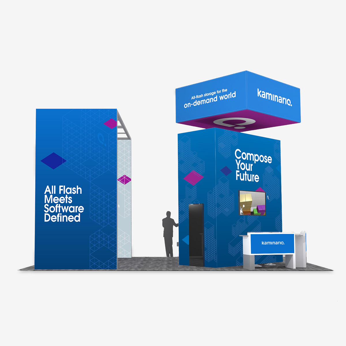 Kaminario Creative Campaigns – VMWorld 2018 Event Booth Graphics – Front