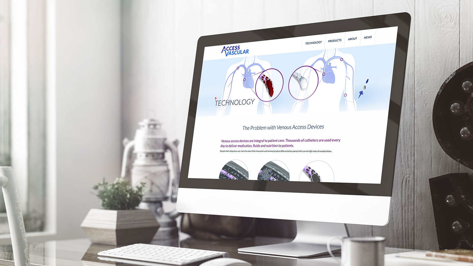 Access Vascular Website Design – Homepage on a Desktop Computer