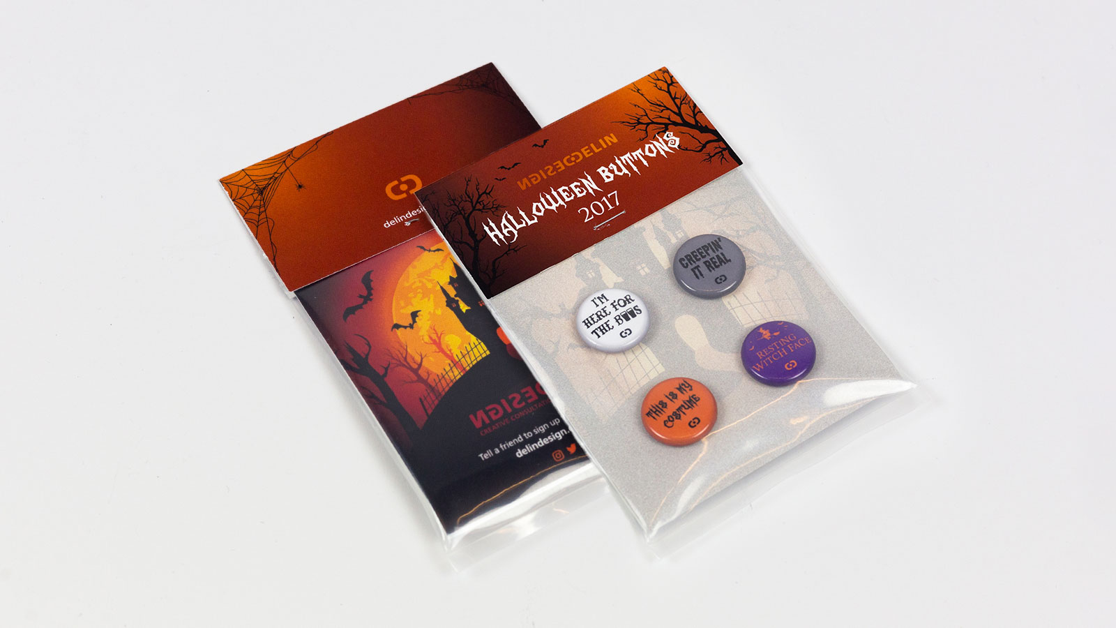 Delin Design Halloween 2017 Goodie Bag Promotion – 1" Buttons