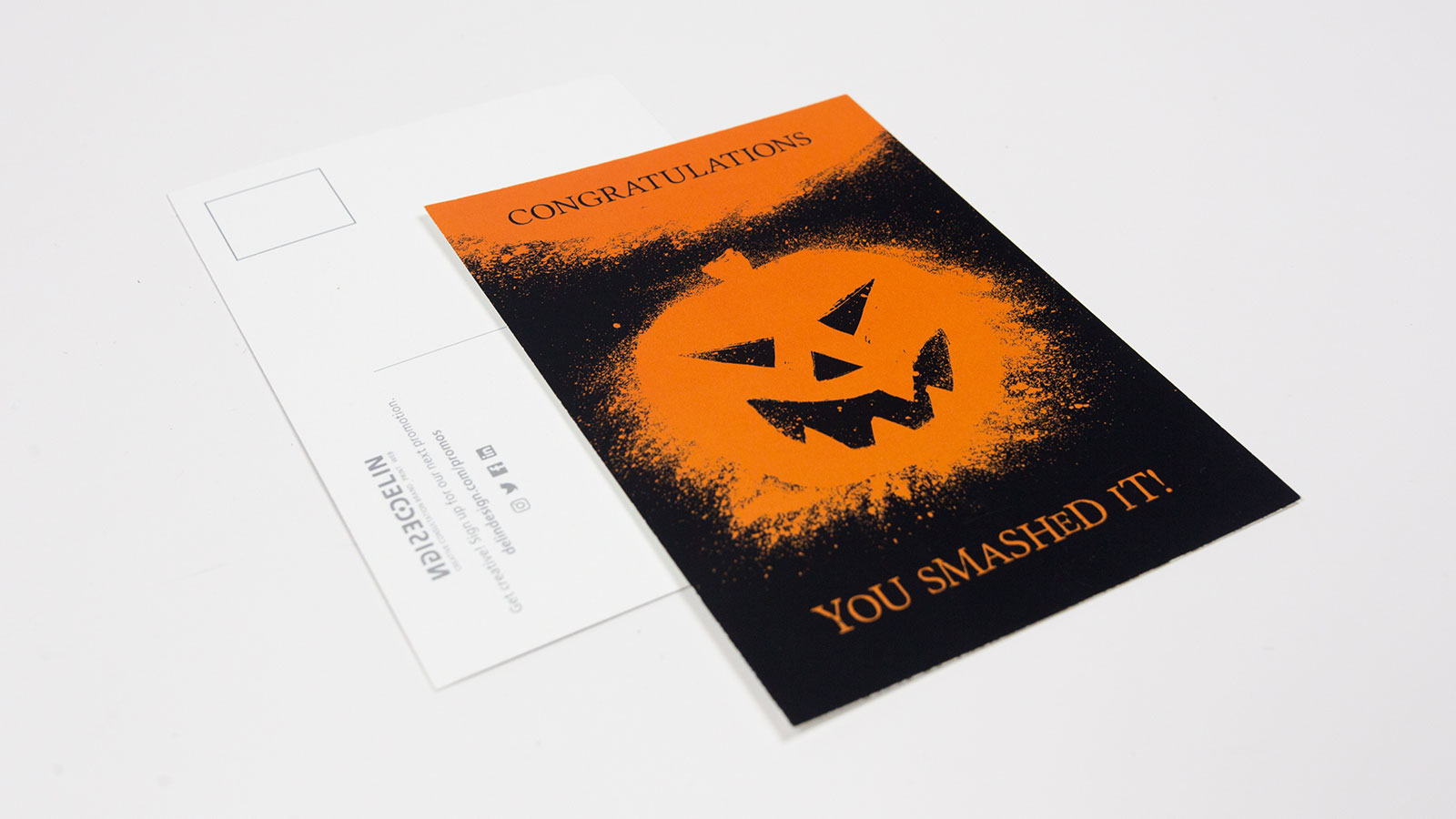 Delin Design Halloween 2017 Goodie Bag Promotion – "You Smashed It" Postcard Design