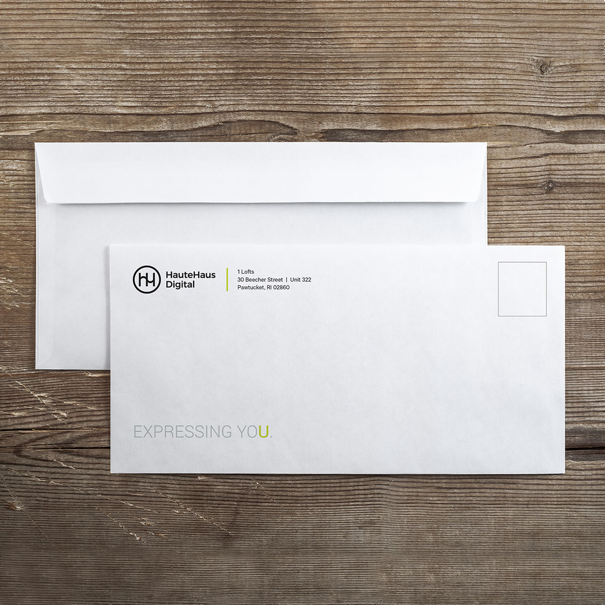 HauteHaus Digital Brand Identity – Envelope Design