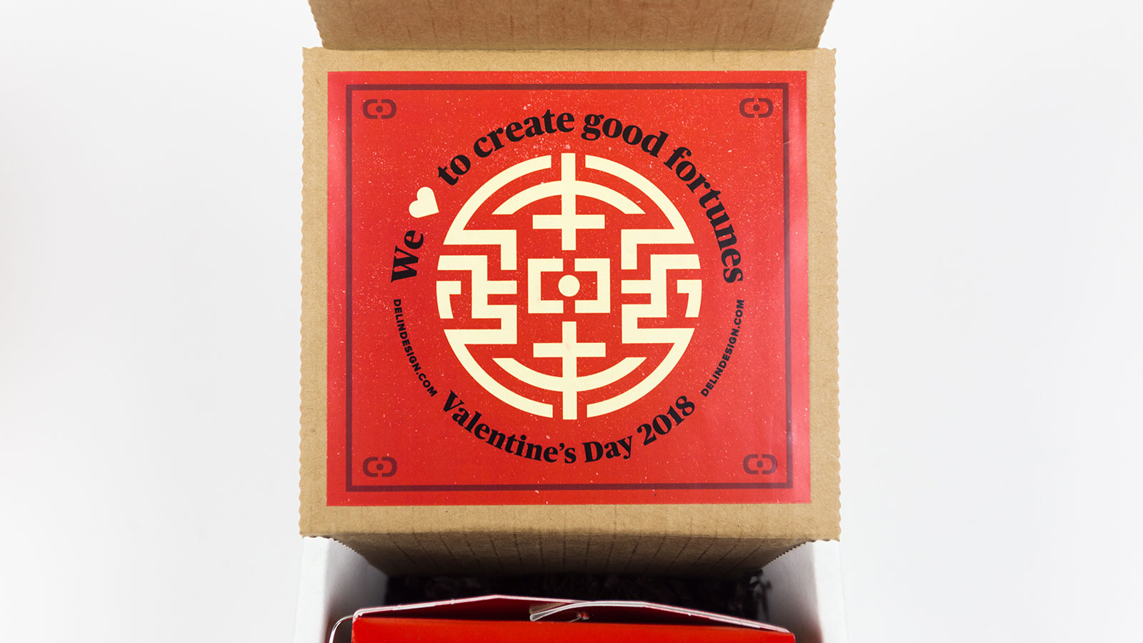 Fortune Cookie Valentine's Day Direct Mail Promotion – Inner Lid Sticker Design