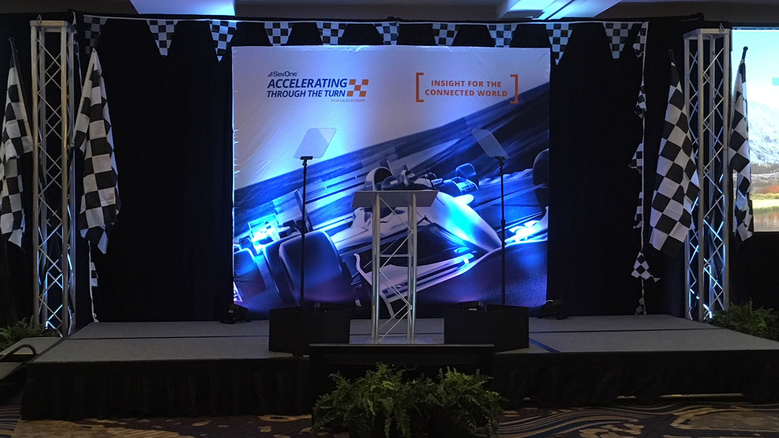 SevOne FY19 Sales Kickoff – 10x10' Banner on the Podium at the Event