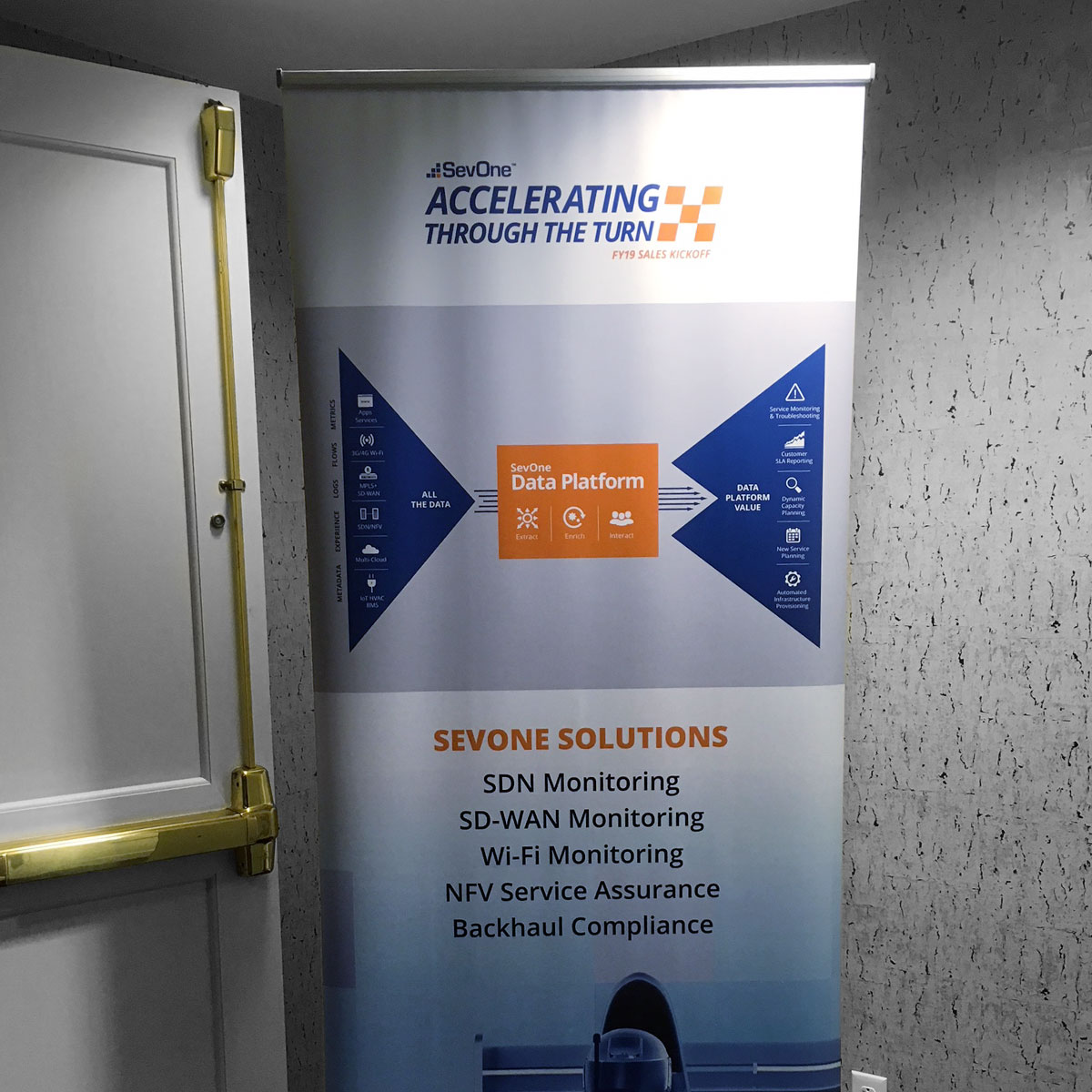 SevOne FY19 Sales Kickoff – Solutions Pullup Banner at the Event