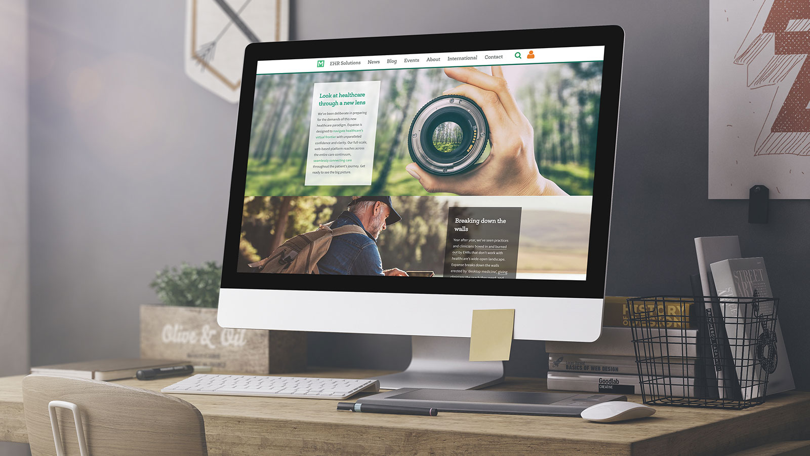 MediTech Expanse Brand Identity Consulting: Website Imagery on Desktop Computer