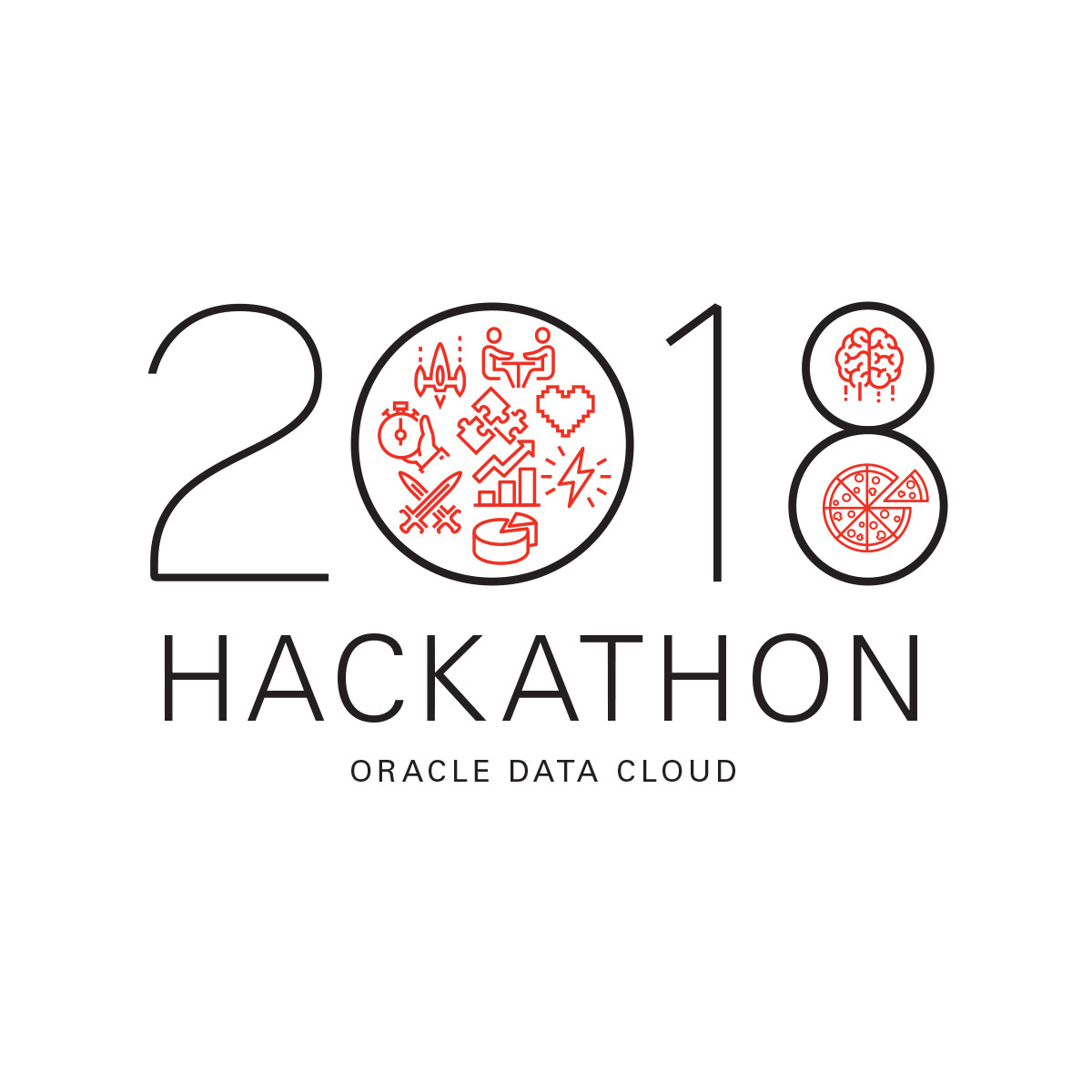 Oracle Data Cloud – Hackathon 2018: Thin-Line Iconography T-Shirt Design