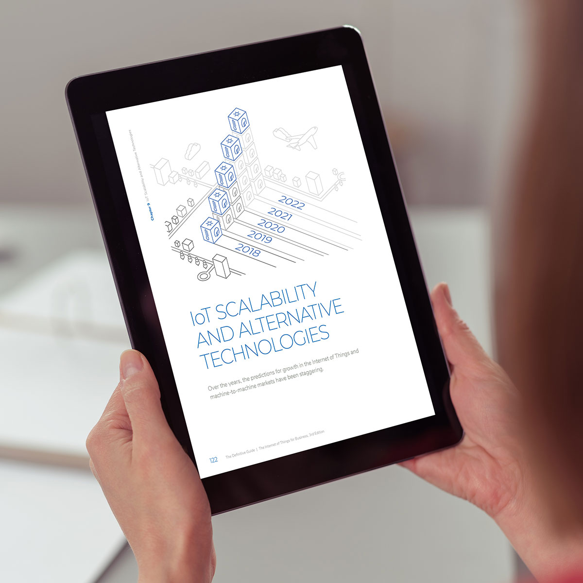 Aeris Internet of Things for Business 3rd Edition Book Campaign – eBook Chapter Illustration on a Tablet
