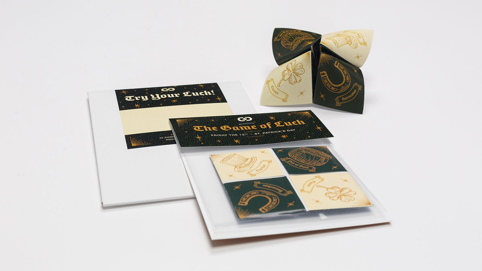 Delin Design Spring 2020 St. Patrick's Day/Friday the 13th Fortune Teller Promo – Complete Packaging