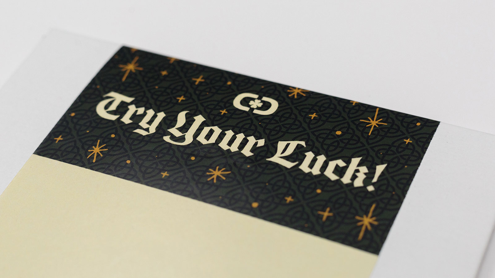 Delin Design Spring 2020 St. Patrick's Day/Friday the 13th Fortune Teller Promo – Mailing Label Detail