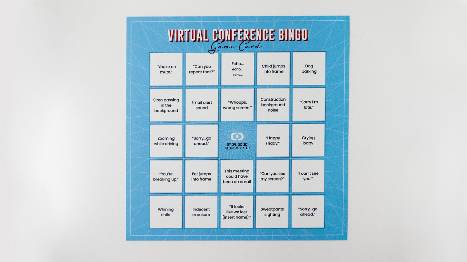 Delin Design Direct-Mail Promotions – Holiday 2020 Virutal Conference Bingo Card