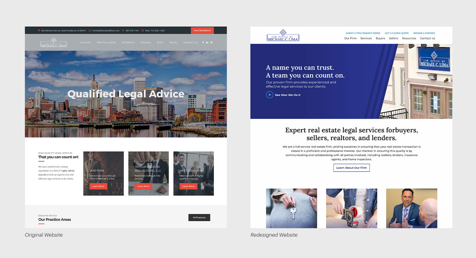 Lima Law Offices Website Design – Before & After